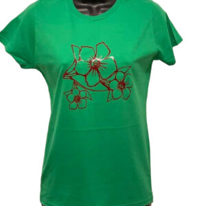 J & E D | Women | Green & Red Floral T-Shirt