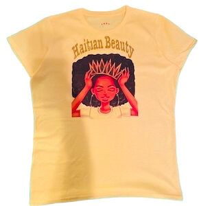 J & E D | Women | Soft Yellow | Haitian Beauty T-Shirt | 100% Cotton