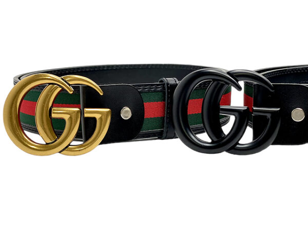 J & E D | Gucci Green Marmont GG Logo Stripe Buckle