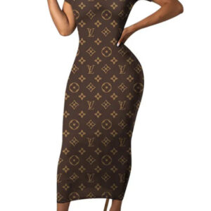 J & E D | LV Inspired Fashion Bodycon Dress | women | Brown