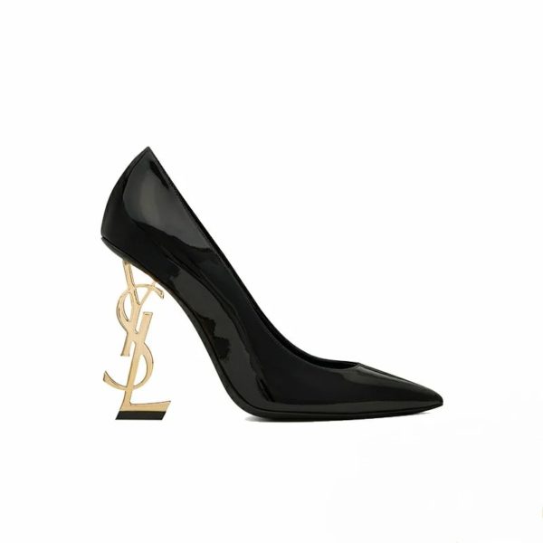 J & E D | SAINT LAURENT | OPYUM PUMPS WITH GOLD- TONED HEEL IN PATENT LEATHER