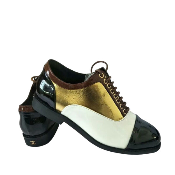 J & E D | Shoes | Chanel Authenticated Lace Up| Color | Black/White/Gold